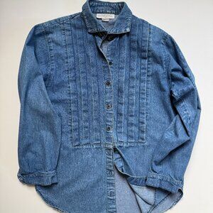 Women's Vintage Tuxedo Denim Shirt